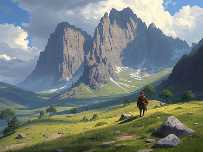 digitally paint landscapes and backgrounds, do concept art