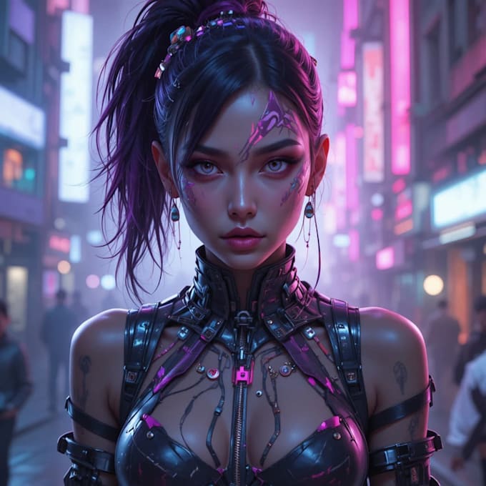 create cyberpunk character art