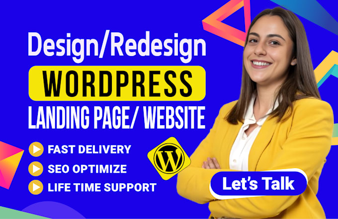 design, redesign responsive landing page, wordpress website using elementor pro