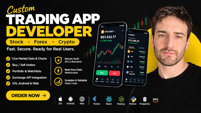 build a professional stock, forex and crypto trading app with API integration