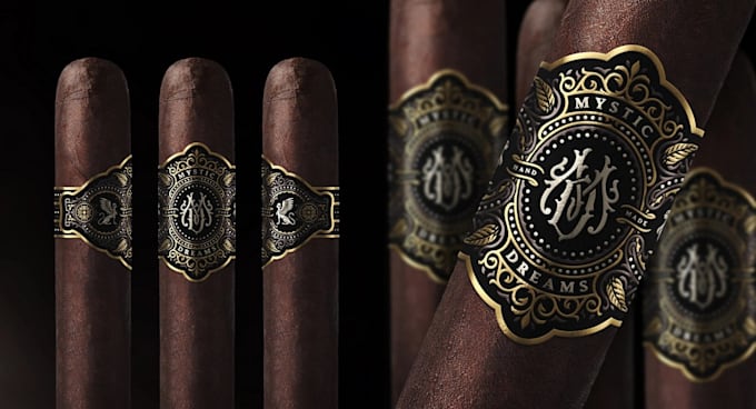 design cigar band, labels, box, and logo