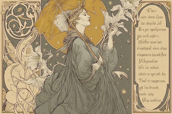do art nouveau neo traditional illustration