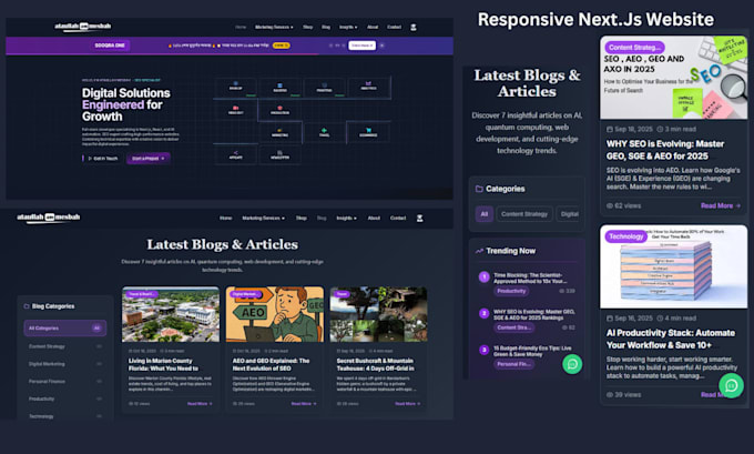 build a modern nextjs and tailwind website