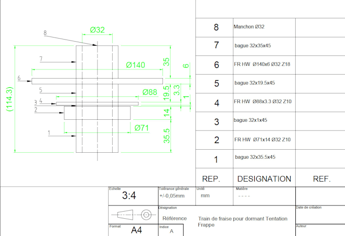 mettre en plan vos pieces et assemblages