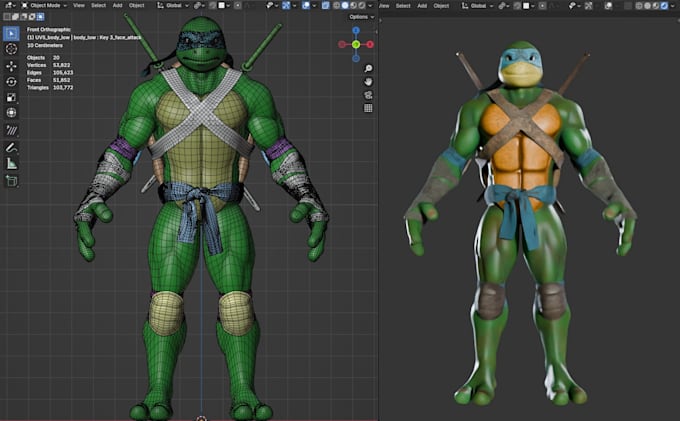 create 3d model character for animation and games