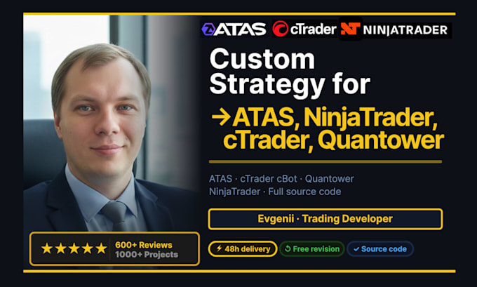 code your trading strategy for ninjatrader, ctrader, atas or quantower