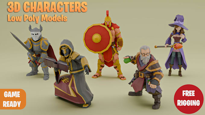 Low Poly Oc Rigs Model and rig a low poly 3d character for games by Yelizar_skik | Fiverr
