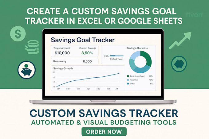 create a custom savings goal tracker in excel or google sheets for budgeting