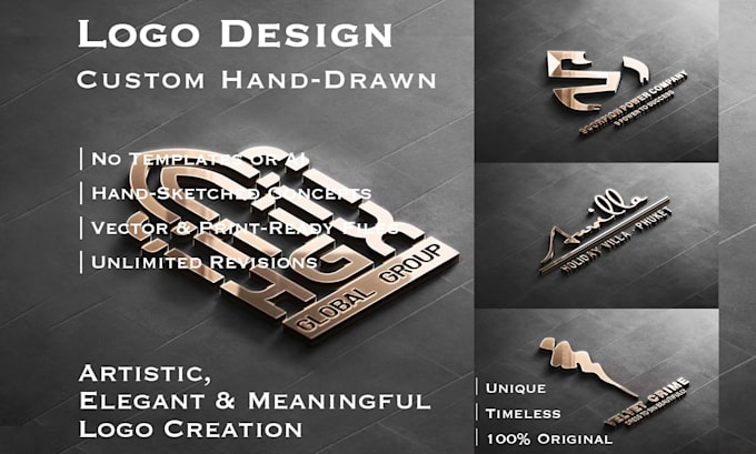 hand drawn minimalist business logo design