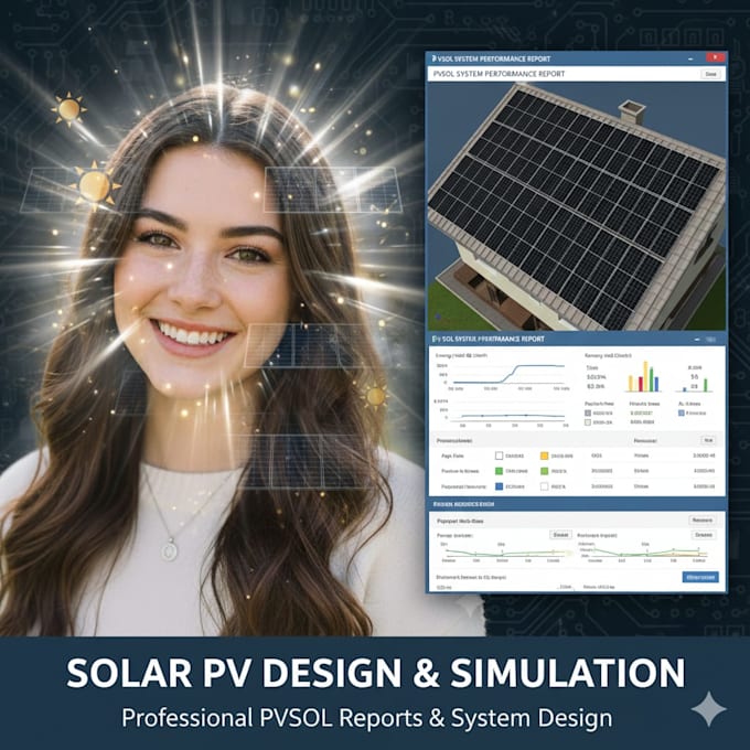 design solar pv system and make a pvsol simulation report
