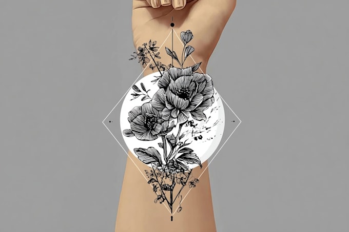 design a linear minimalist tattoo design