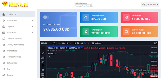 build a crypto investment website