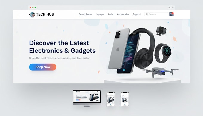 design electronics shopify store gadget store electronics phone repair website
