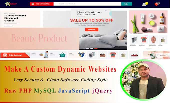 make a custom dynamic website by PHP mysql