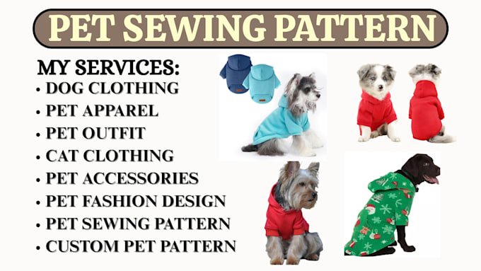 do dog and cat sewing pattern grading tech pack pet clothing design
