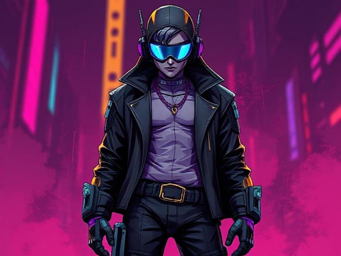 design cyberpunk character, original character design