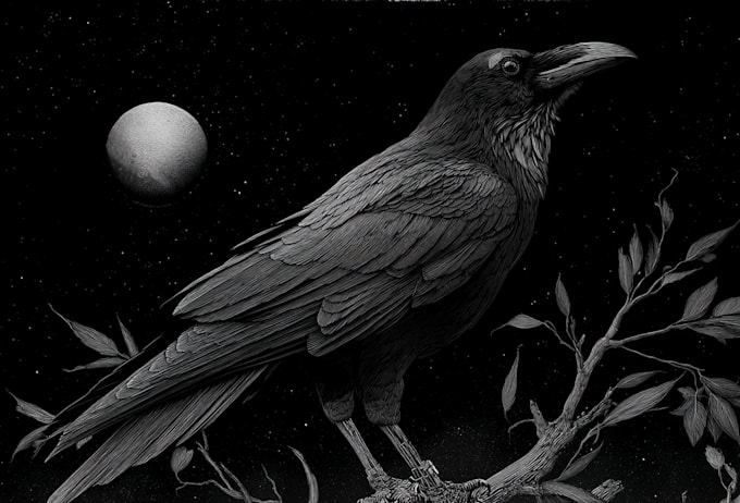 draw dark art animal illustration