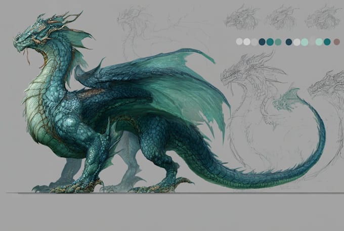 draw a monster design, concept art creatures