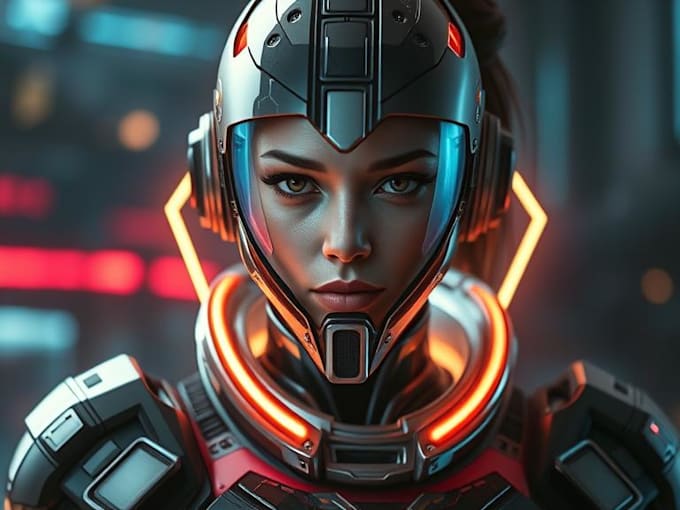 design stunning sci fi portrait art