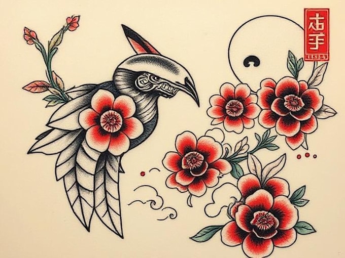 create super artistic tattoo designs in japanese style