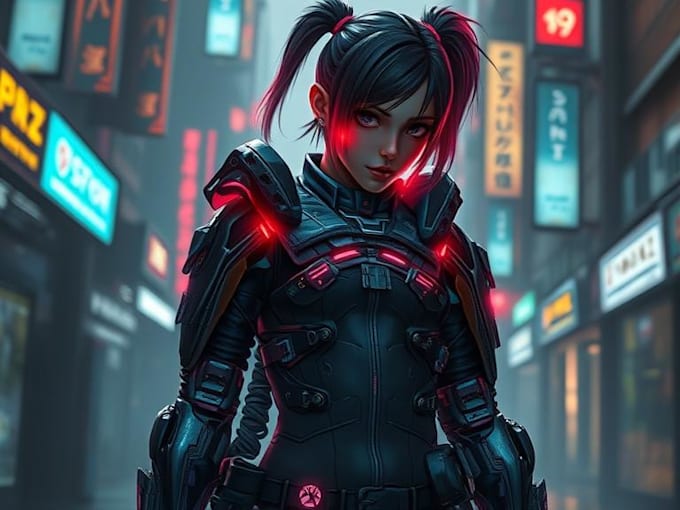 design anime character , cyberpunk character