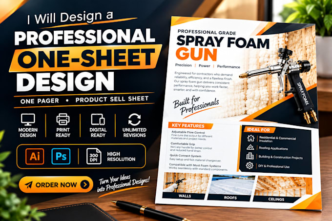design professional one sheet, one pager or product sell sheet