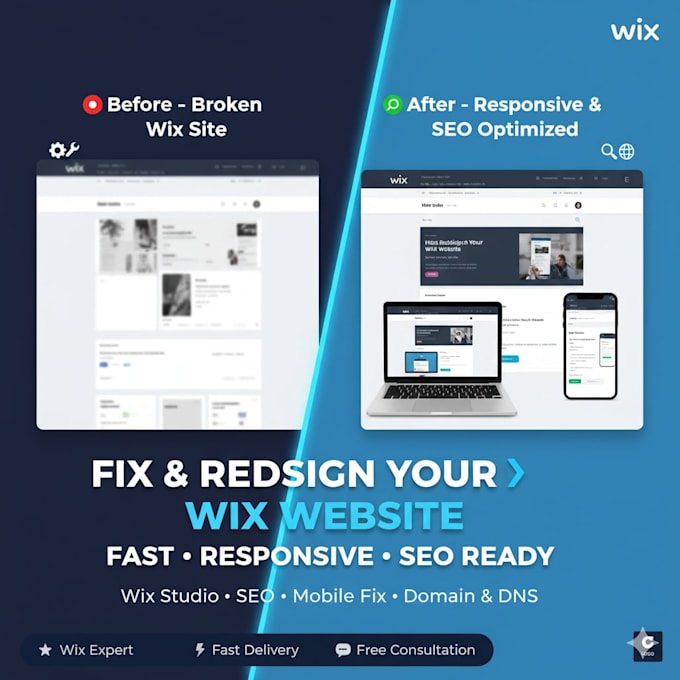 fix wix website issues, redesign wix site, and optimize wix studio SEO