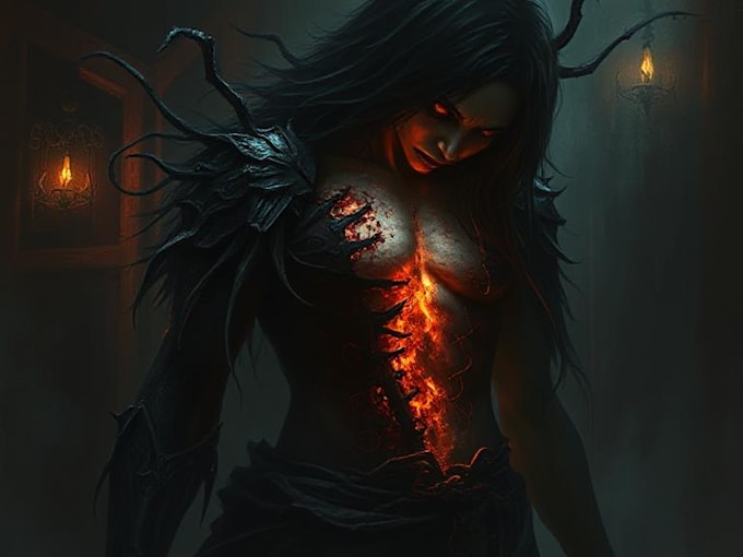 create dark art illustration