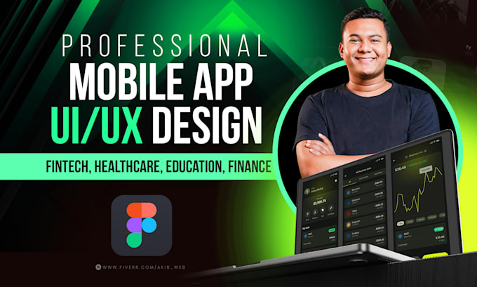 Design mobile app ui ux in figma for fintech , healthcare , edtech ...