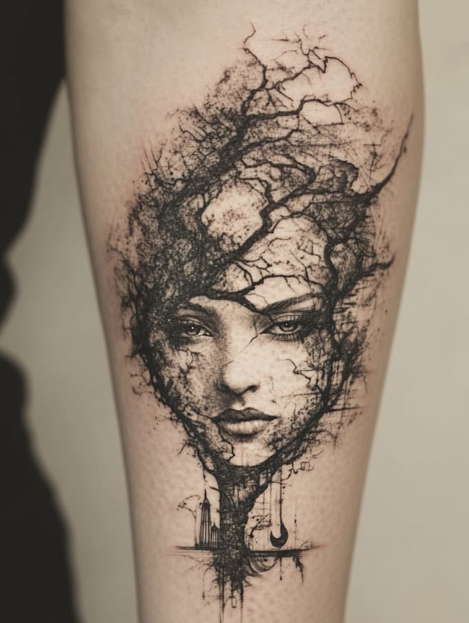 custom an abstract black tattoo design