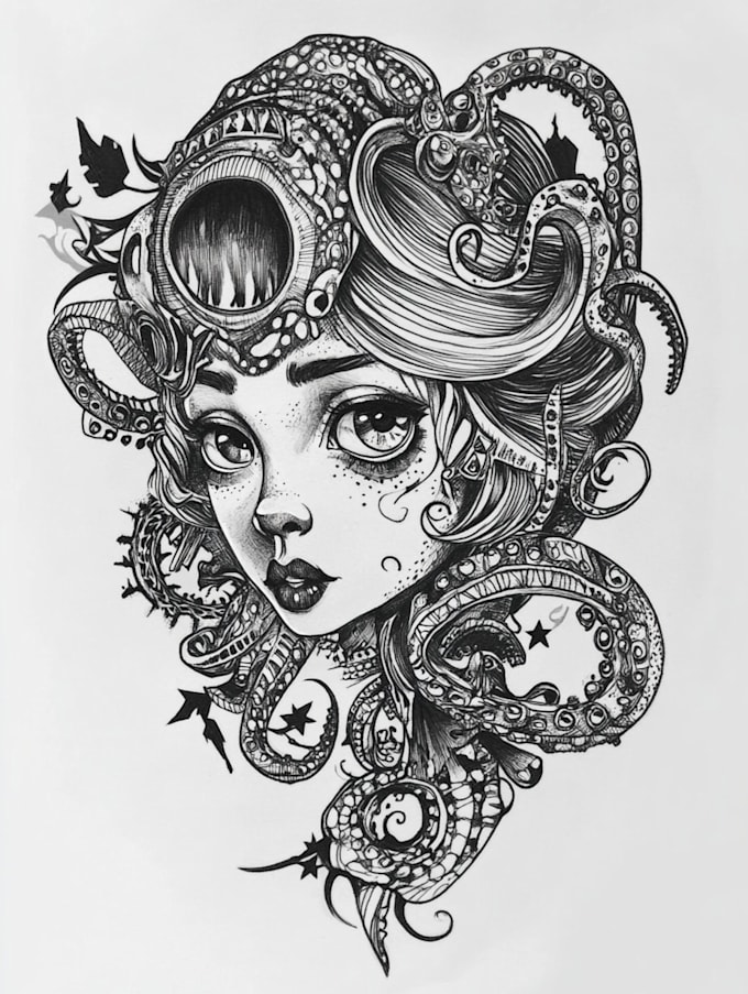 custom an abstract black tattoo design