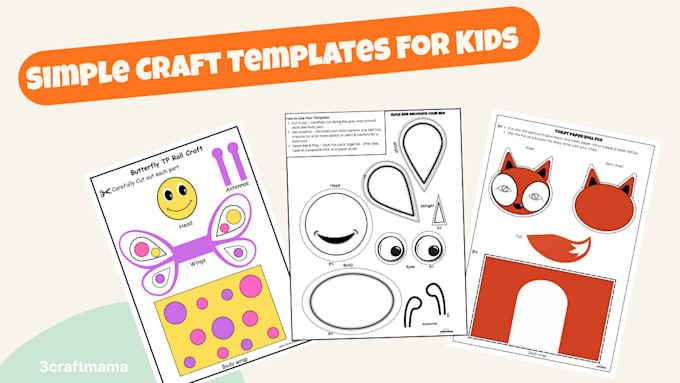 Design practical and easy printable craft templates for kids by ...