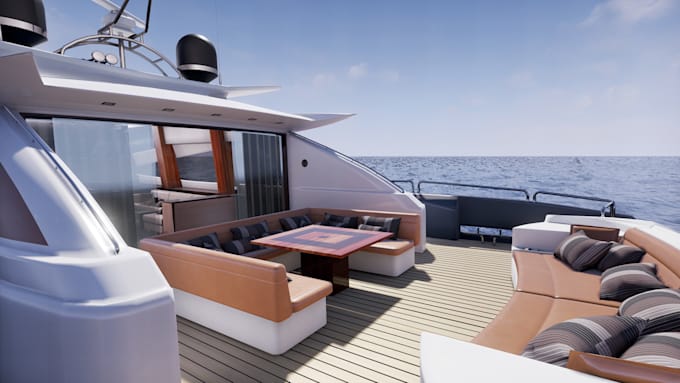create 3d yacht interior design, catamaran model, boat interior design