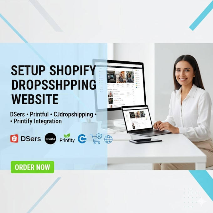 setup shopify dropshipping dsers printiful cjdropshipping printify website