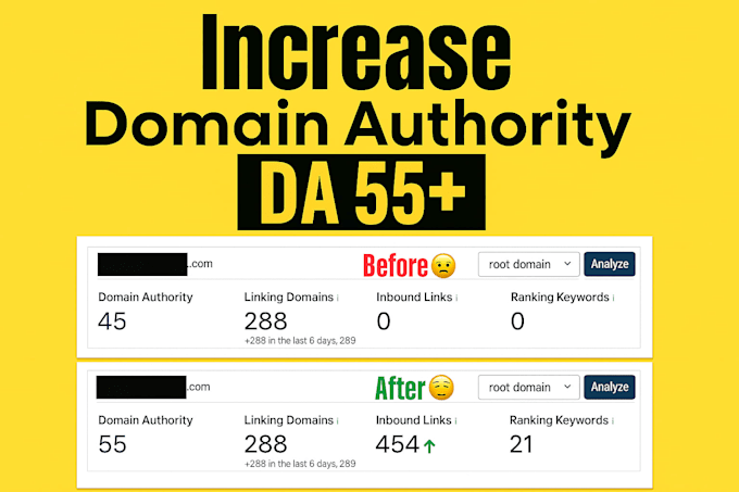 increase da 45 plus moz da increase of your website