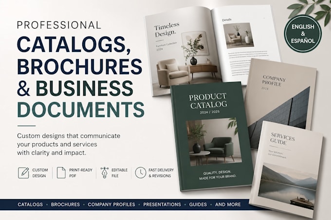 design professional catalogs, brochures and business documents
