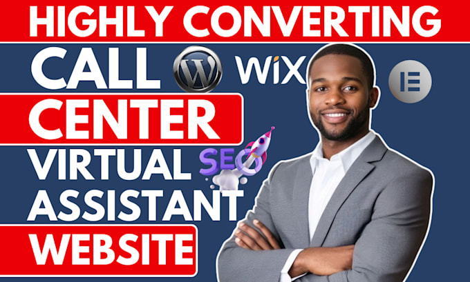 design a responsive call center , customer support, virtual assistant website