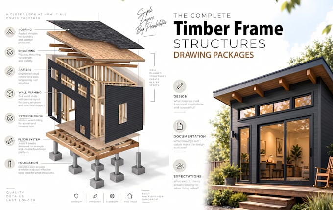 design timber structures, wooden framing, and truss plans