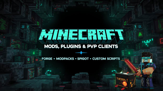 develop custom minecraft forge mods, modpacks, pvp clients, and spigot plugins