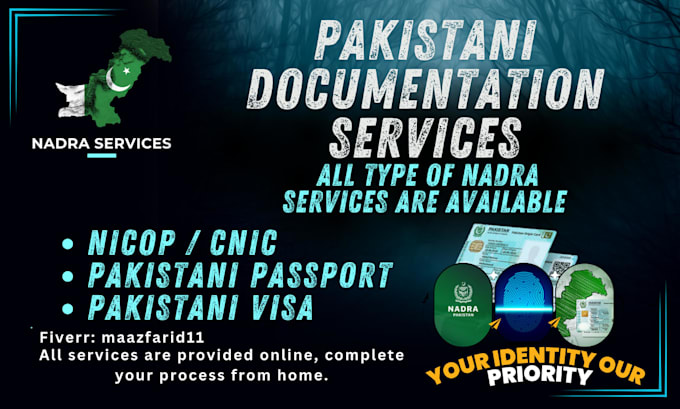 help with nadra, nicop, pakistani visa applications online