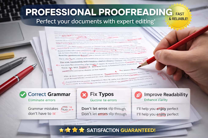 professionally proofread and edit your documents for grammar