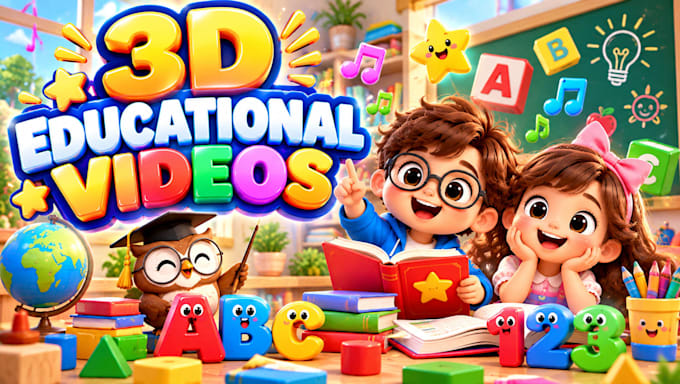 create 3d kids songs and nursery rhymes animation for youtube