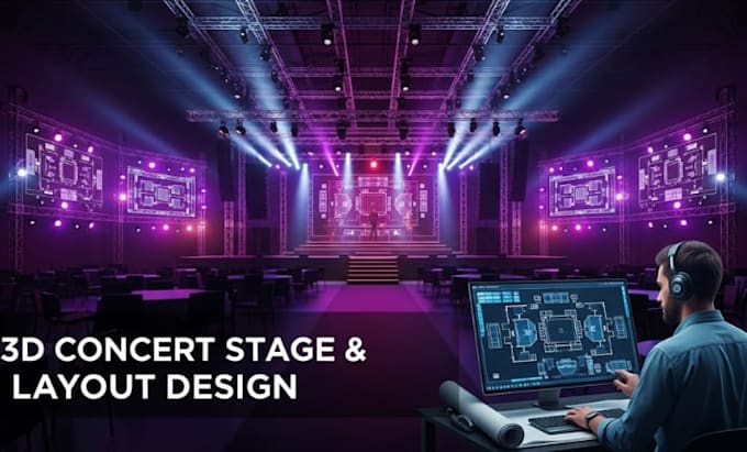 Design a 3d stage lighting and stage event of any of your choice by ...