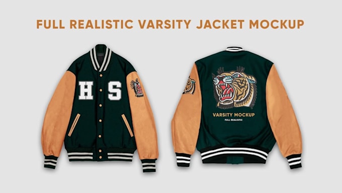 create realistic clo3d varsity jacket, hoodie, bomber jacket mockup