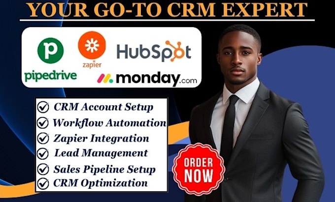 set up your hubspot, monday com pipedrive CRM with zapier integration