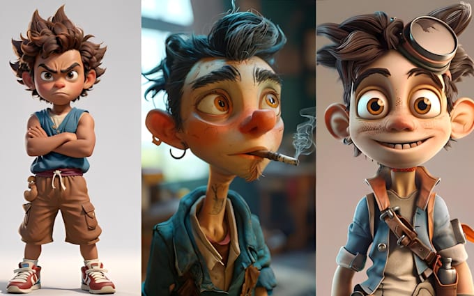 Create 3d stylized character 3d cartoon modeling rigging for games in ...