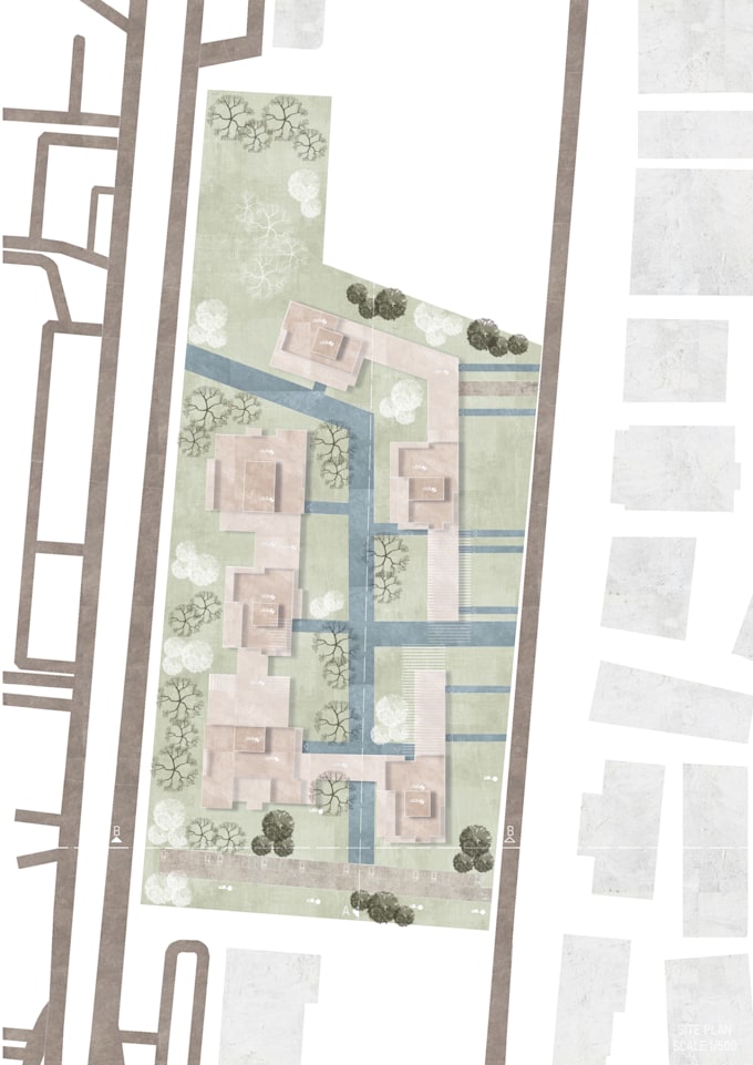render an architectural 2d plan with textures and light