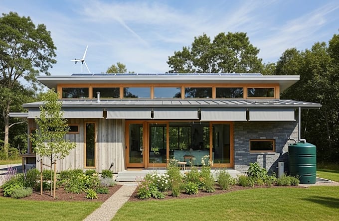 design passive house plan, net zero, site plan, energy efficient home for permit