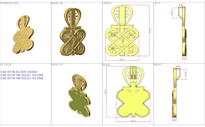 do jewelry cad design and 3d rendering