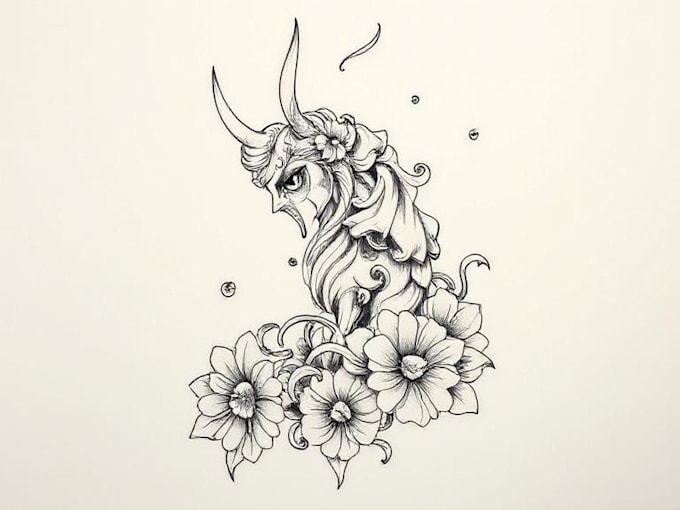 make beautiful line art tattoo design